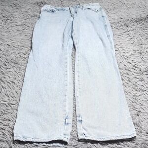 Flying Monkey Jeans Womens 26 High Rise Straight Light Wash Distressed Cotton